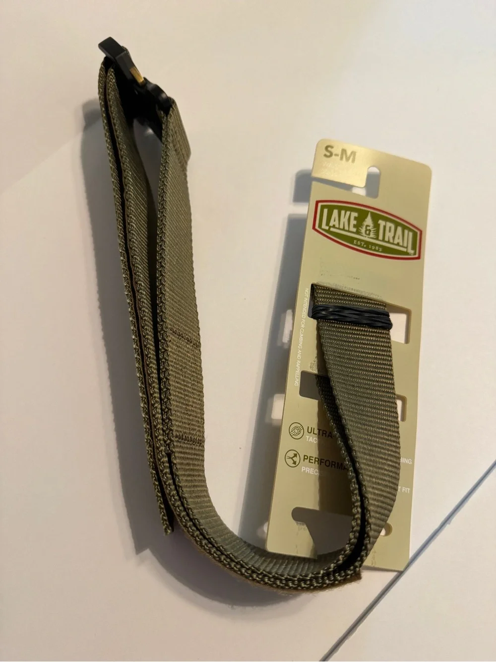 Lake & Trail Olive Green Tactical Webbing Belt for Men
